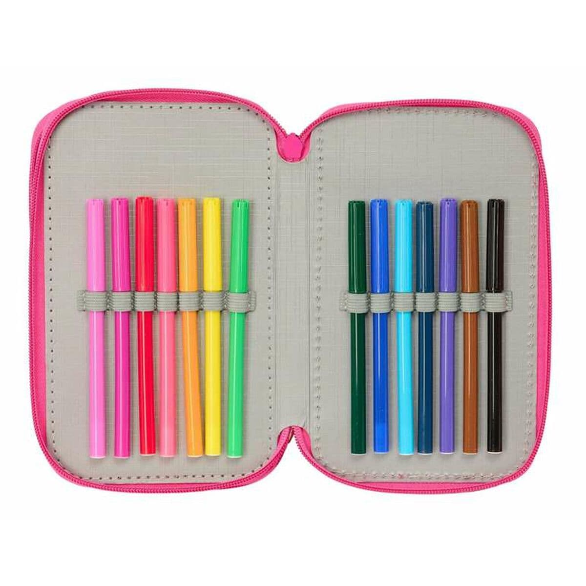 Plumier Triple Minnie Mouse Rosa 12,5 x 19,5 x 5,5 cm 37 Piezas - Image 8