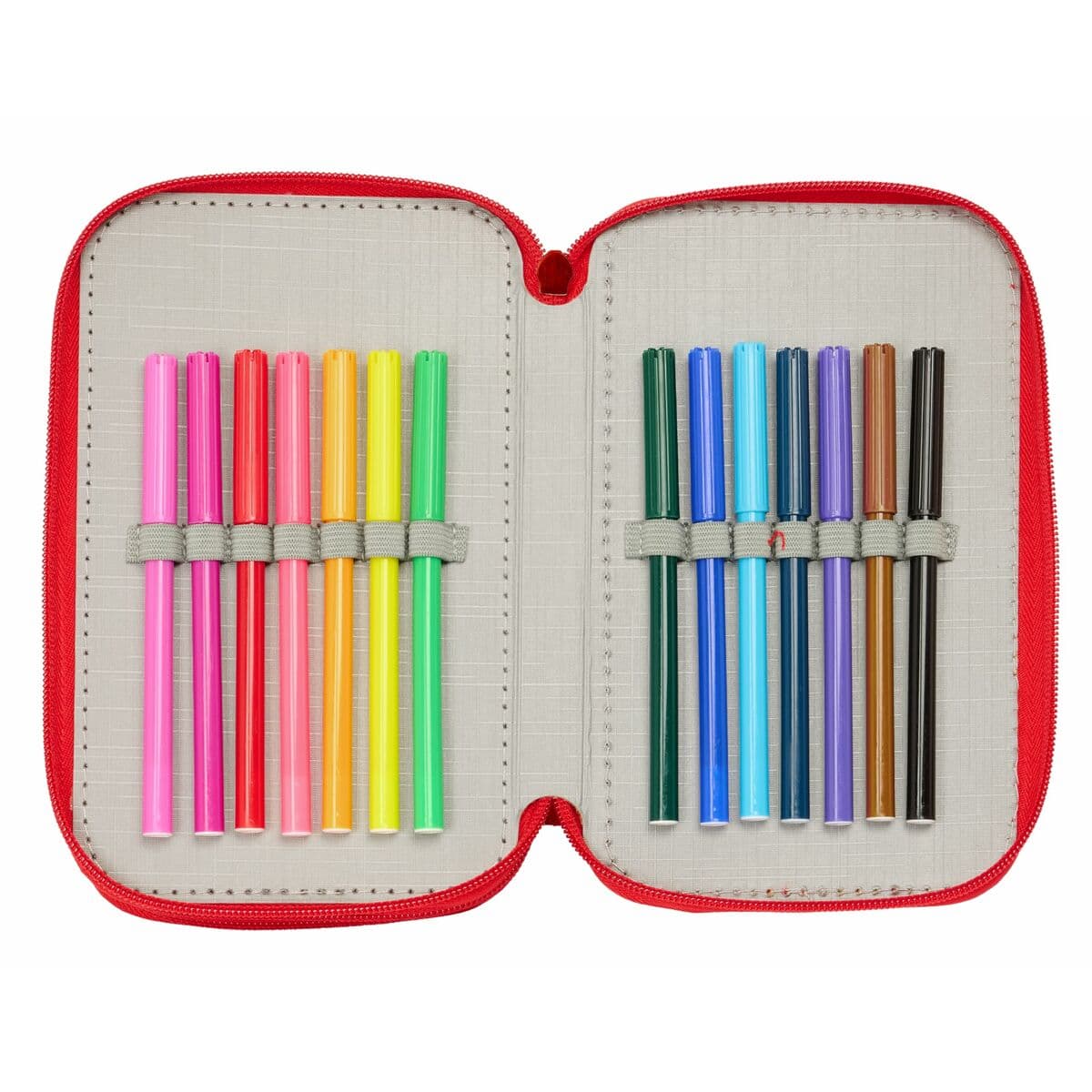 Dreifaches Federmäppchen Mickey Mouse Rot 12,5 x 19,5 x 5,5 cm 37 Stücke - Image 6