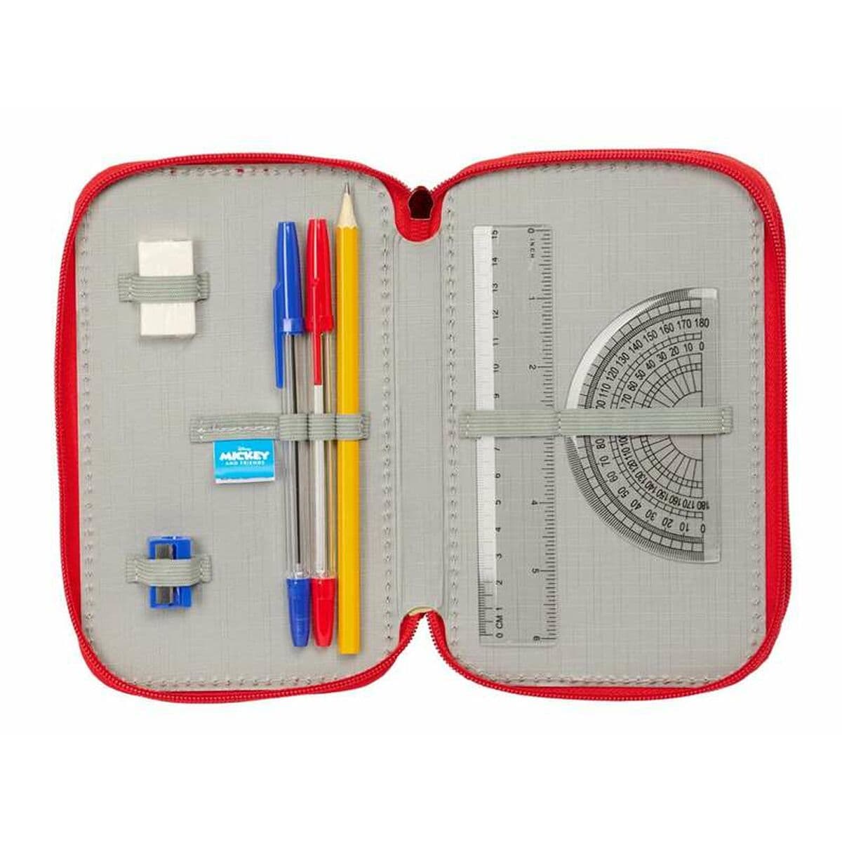 Dreifaches Federmäppchen Mickey Mouse Rot 12,5 x 19,5 x 5,5 cm 37 Stücke - Image 8