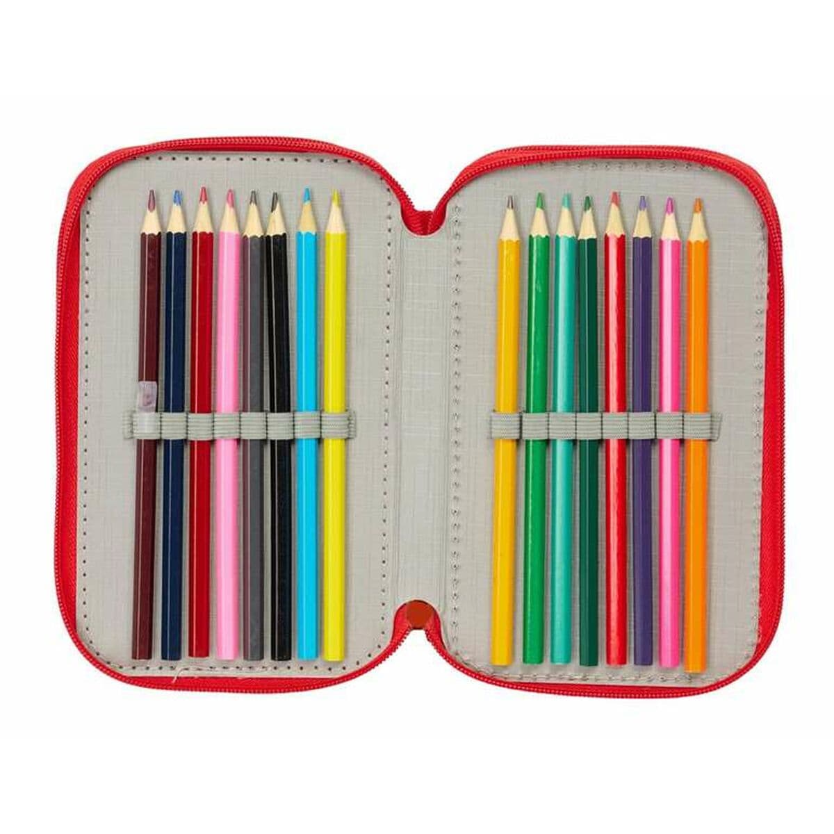 Dreifaches Federmäppchen Mickey Mouse Rot 12,5 x 19,5 x 5,5 cm 37 Stücke - Image 9