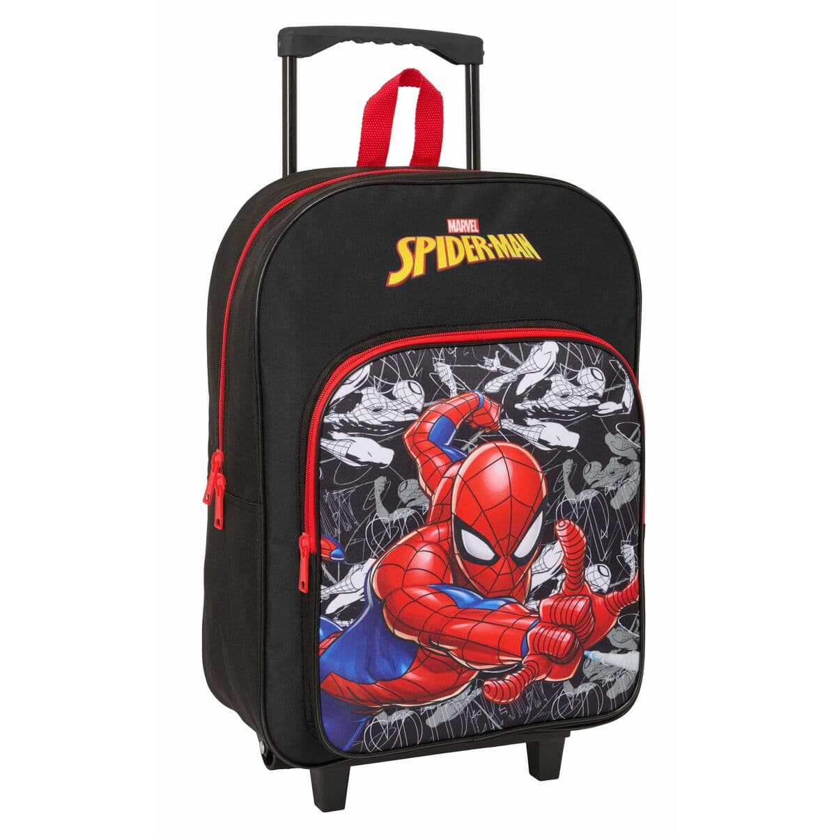 Školski Ruksak s Kotačima Spider-Man Crna Crvena 32 x 42 x 14 cm - Image 3