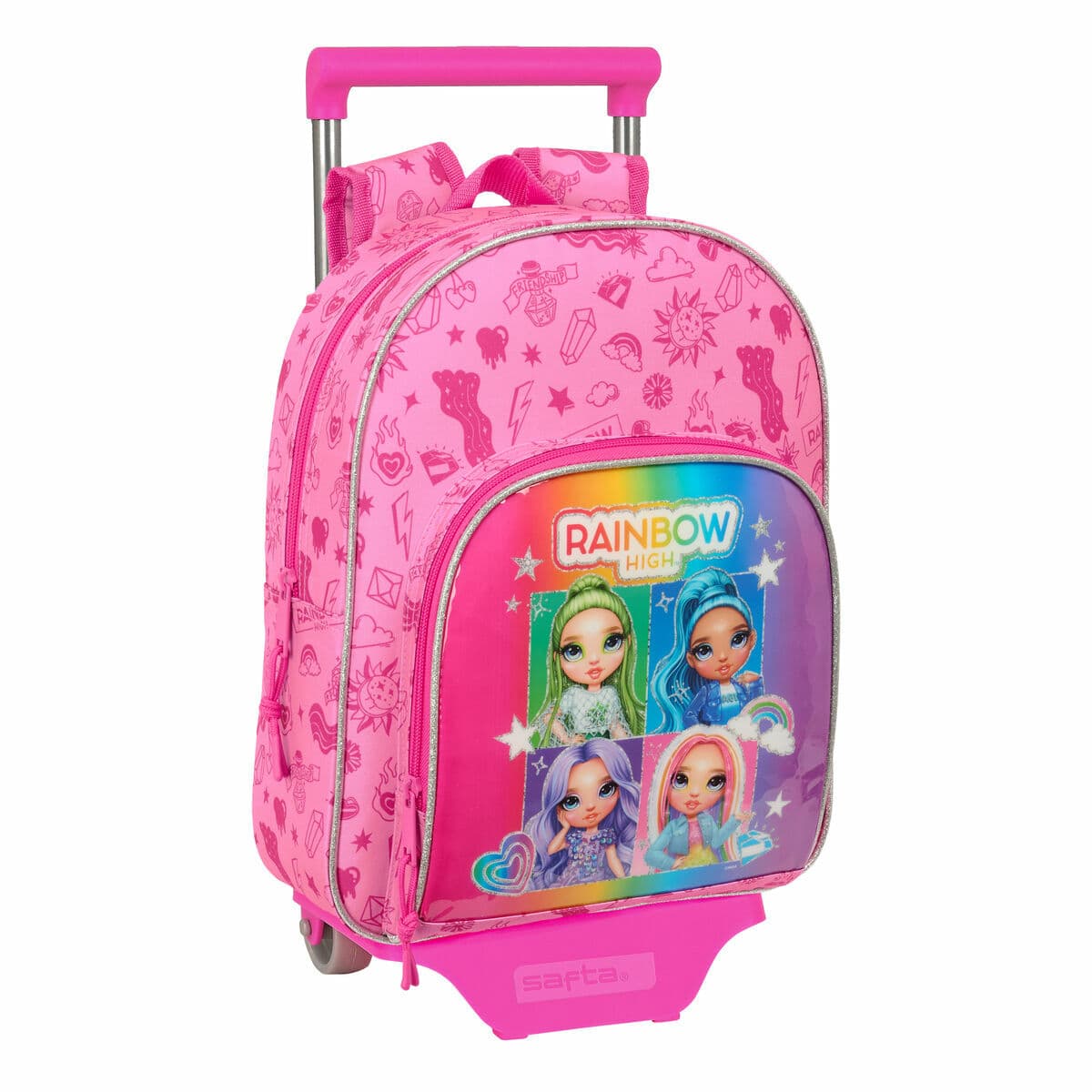 Schulrucksack mit Rädern Rainbow High Shine Bunt 28 x 34 x 10 cm