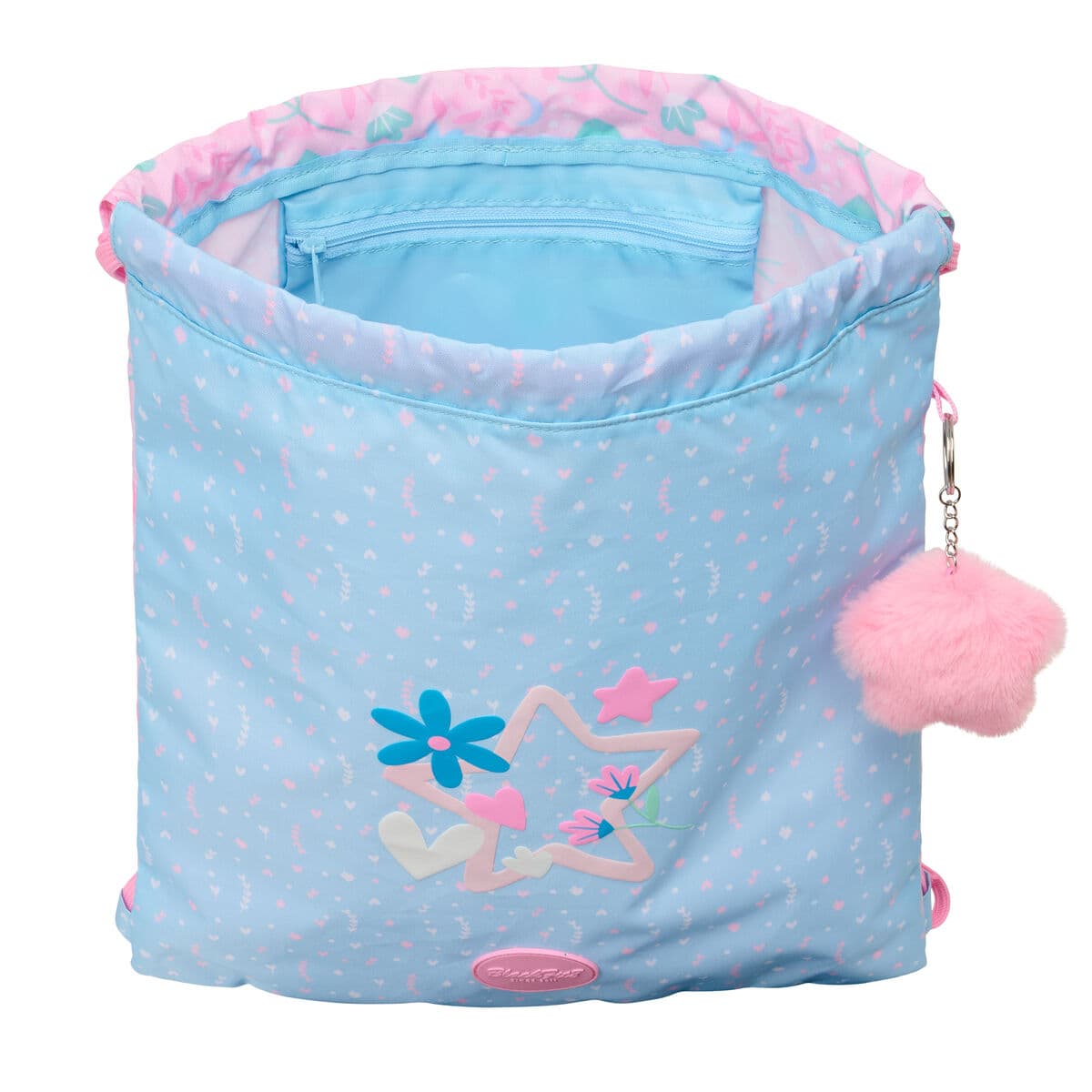 Bolsa Mochila con Cuerdas BlackFit8 Smile Azul Rosa 35 x 40 x 1 cm - Image 3