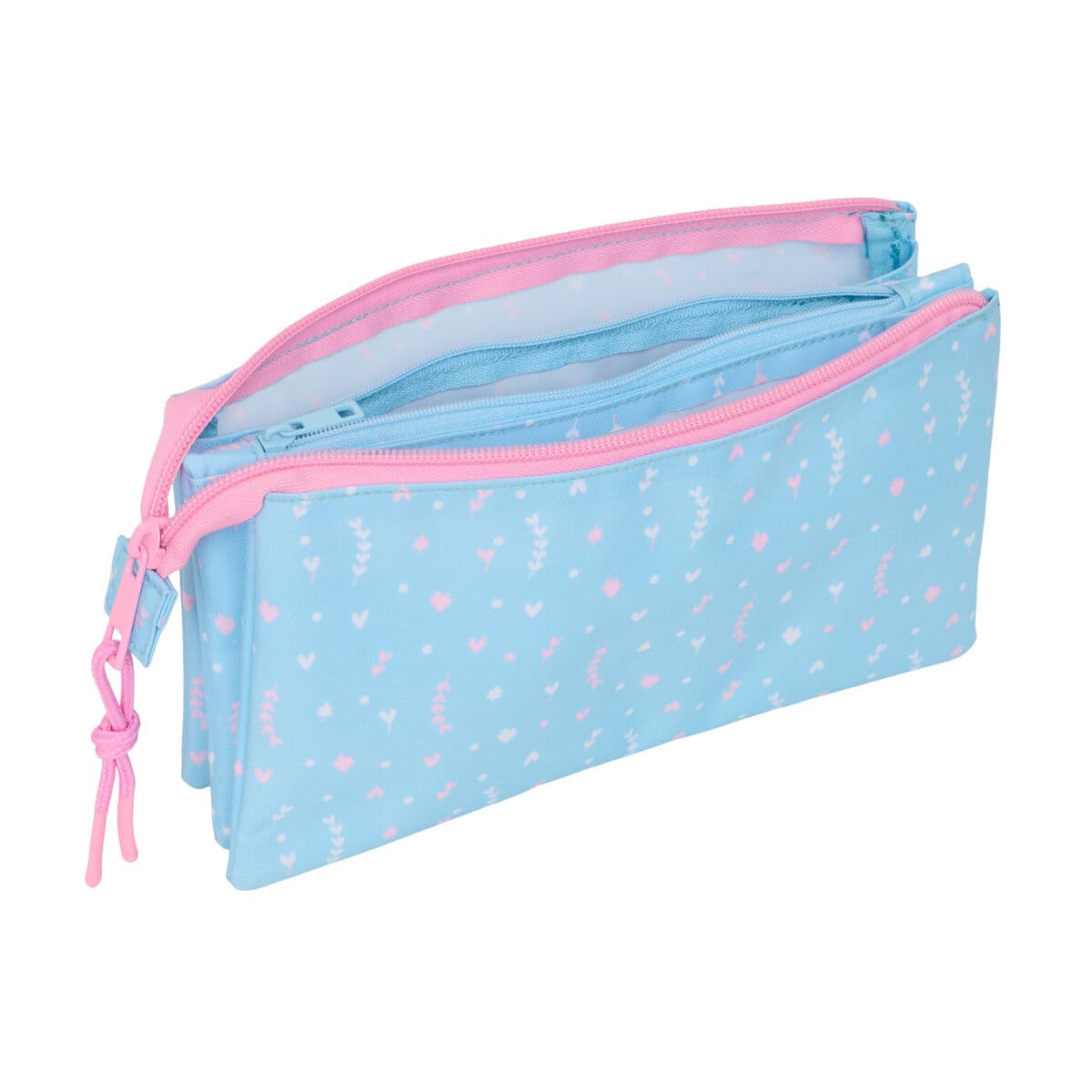 Trousse Fourre-Tout Triple BlackFit8 Smile Rose Bleu clair 22 x 12 x 3 cm - Image 2