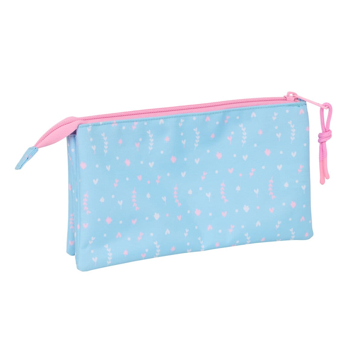 Trousse Fourre-Tout Triple BlackFit8 Smile Rose Bleu clair 22 x 12 x 3 cm - Image 3