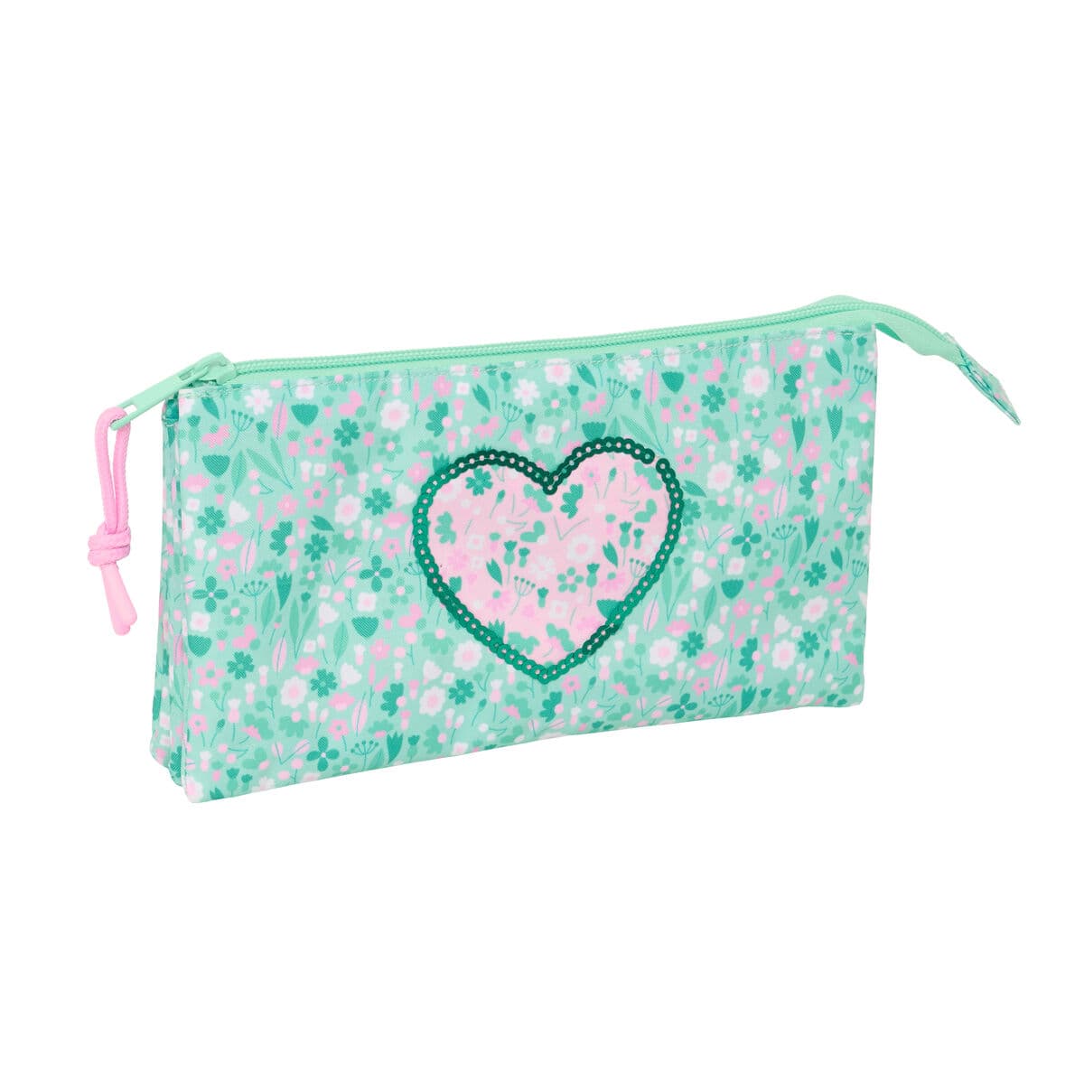Portatodo Triple Safta Cuore Menta 22 x 12 x 3 cm