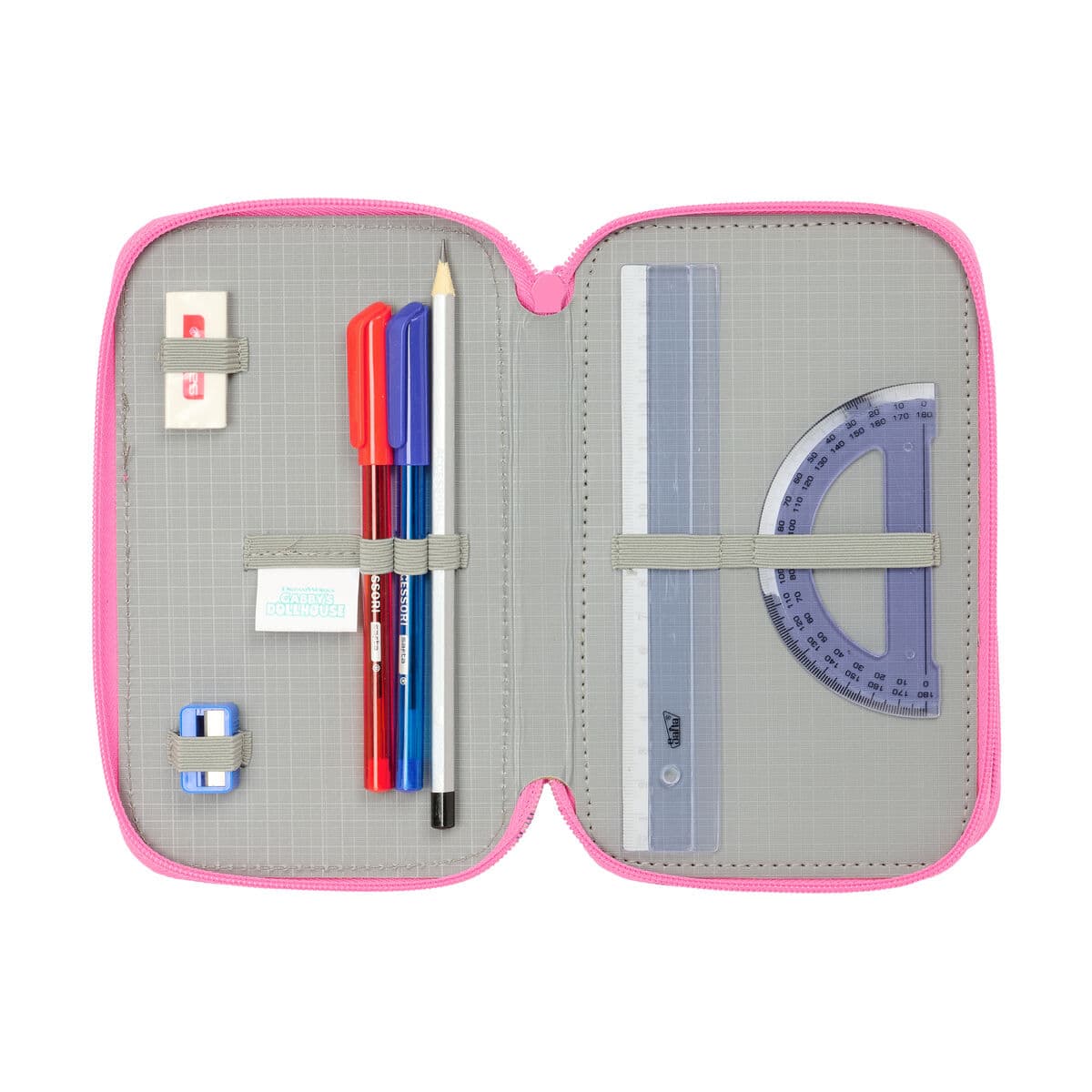 Plumier Triple Gabby's Dollhouse Confetti Rosa Turquesa 12,5 x 19,5 x 5,5 cm 37 Piezas - Image 6