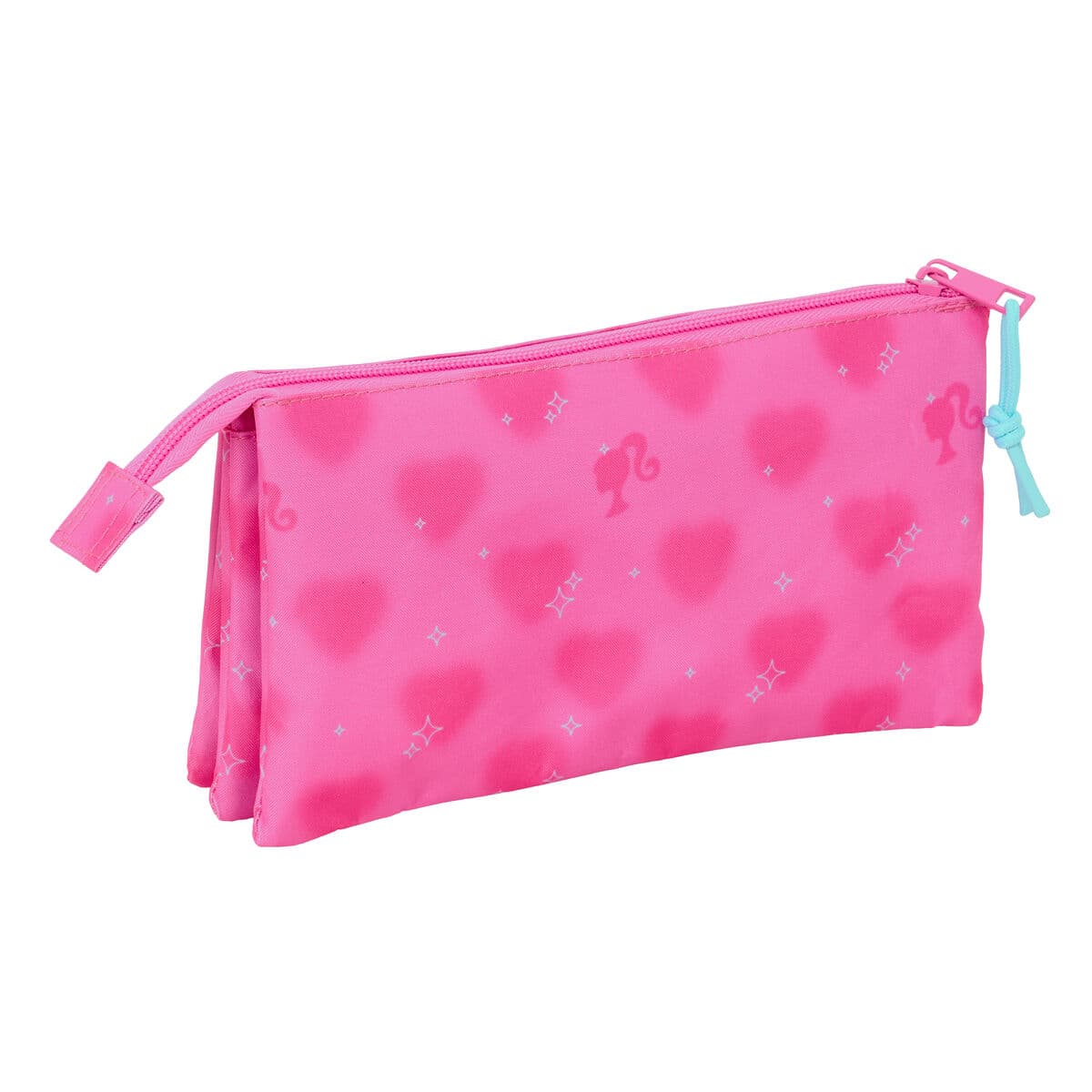 Trousse Fourre-Tout Triple Barbie Corazones Rose 22 x 12 x 3 cm - Image 2