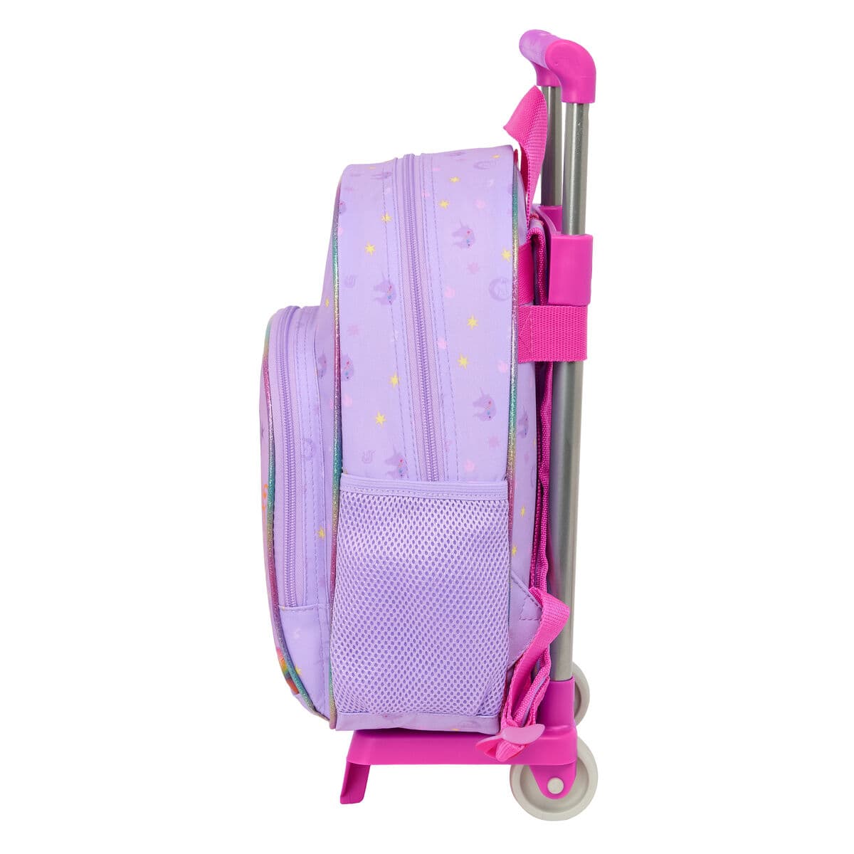 School Rucksack with Wheels Unicorn Academy Lilac 28 x 34 x 10 cm - Image 3