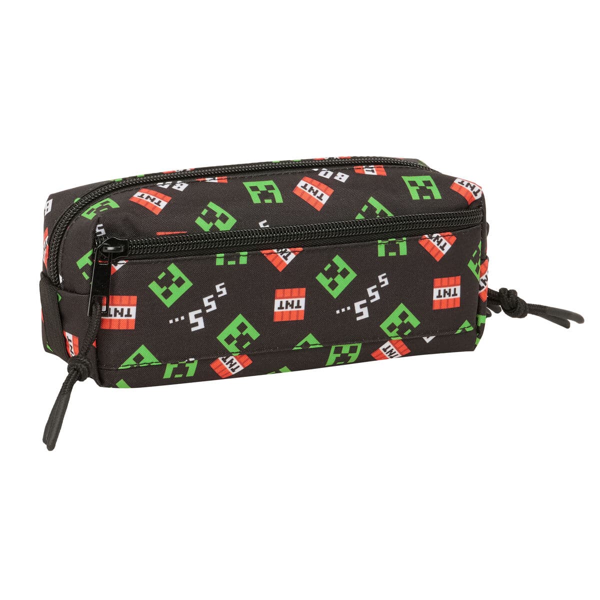 Portatodo Triple Minecraft Negro 22 x 8,5 x 6 cm