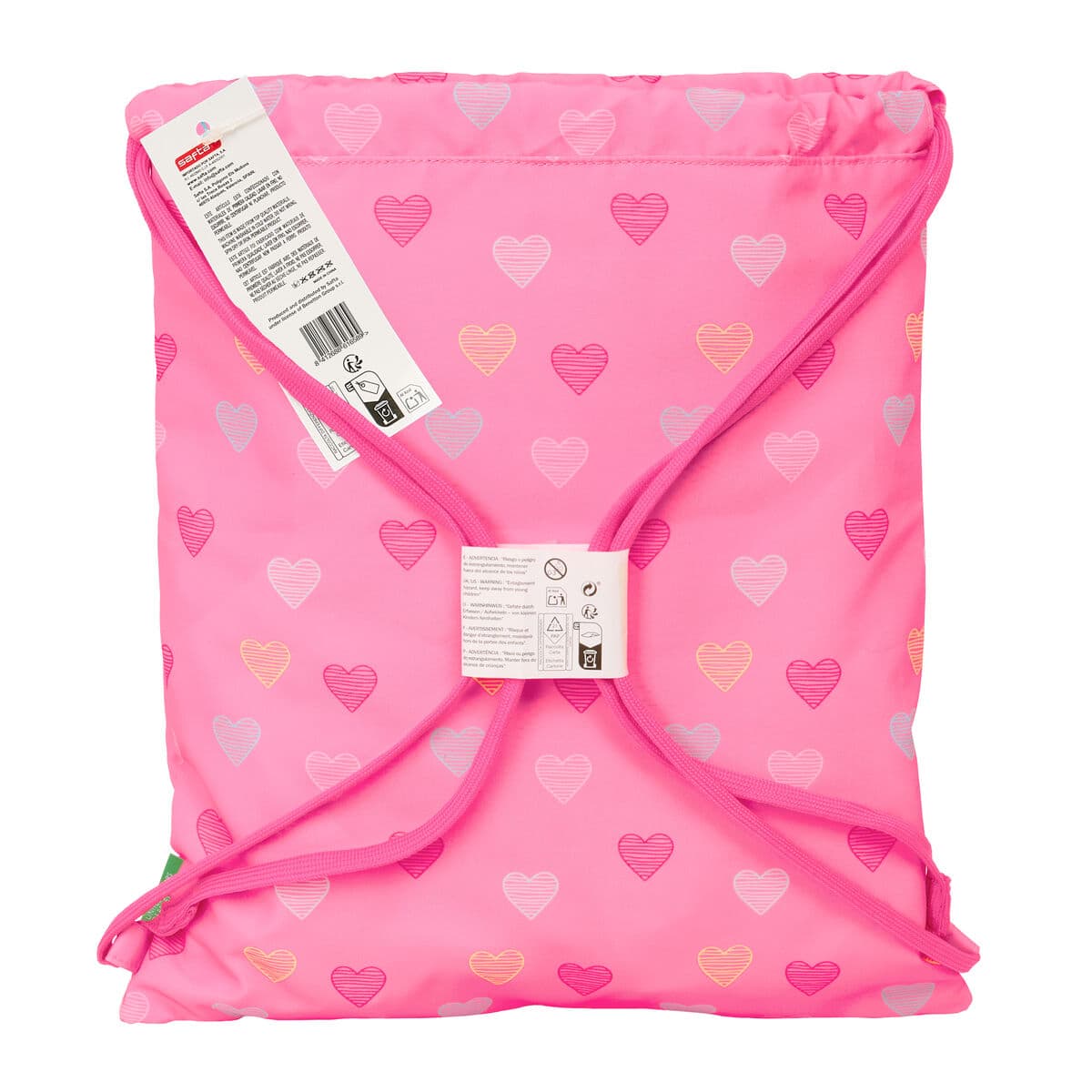 Bolsa Mochila con Cuerdas Benetton Heart Rosa 35 x 40 x 1 cm - Image 3