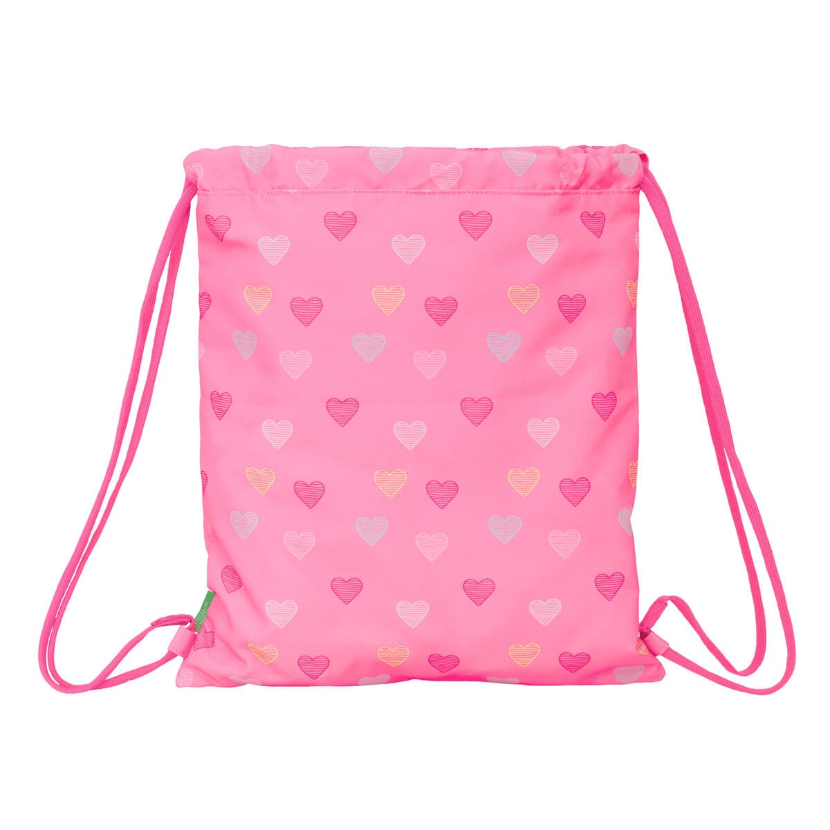 Bolsa Mochila con Cuerdas Benetton Heart Rosa 35 x 40 x 1 cm - Image 4