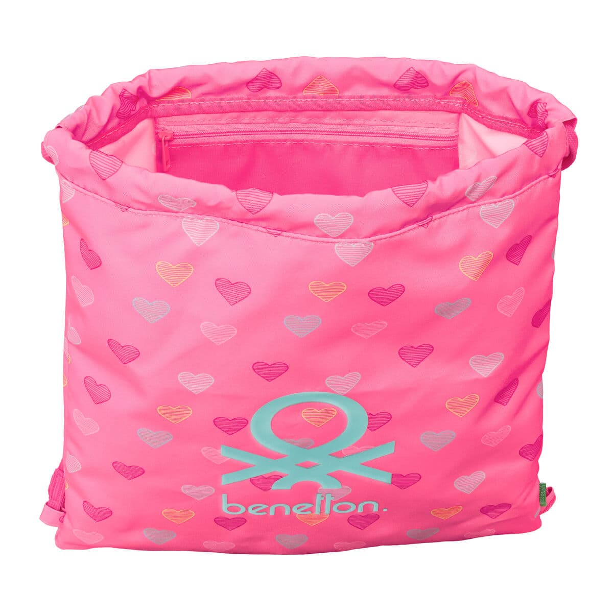 Bolsa Mochila con Cuerdas Benetton Heart Rosa 35 x 40 x 1 cm - Image 5