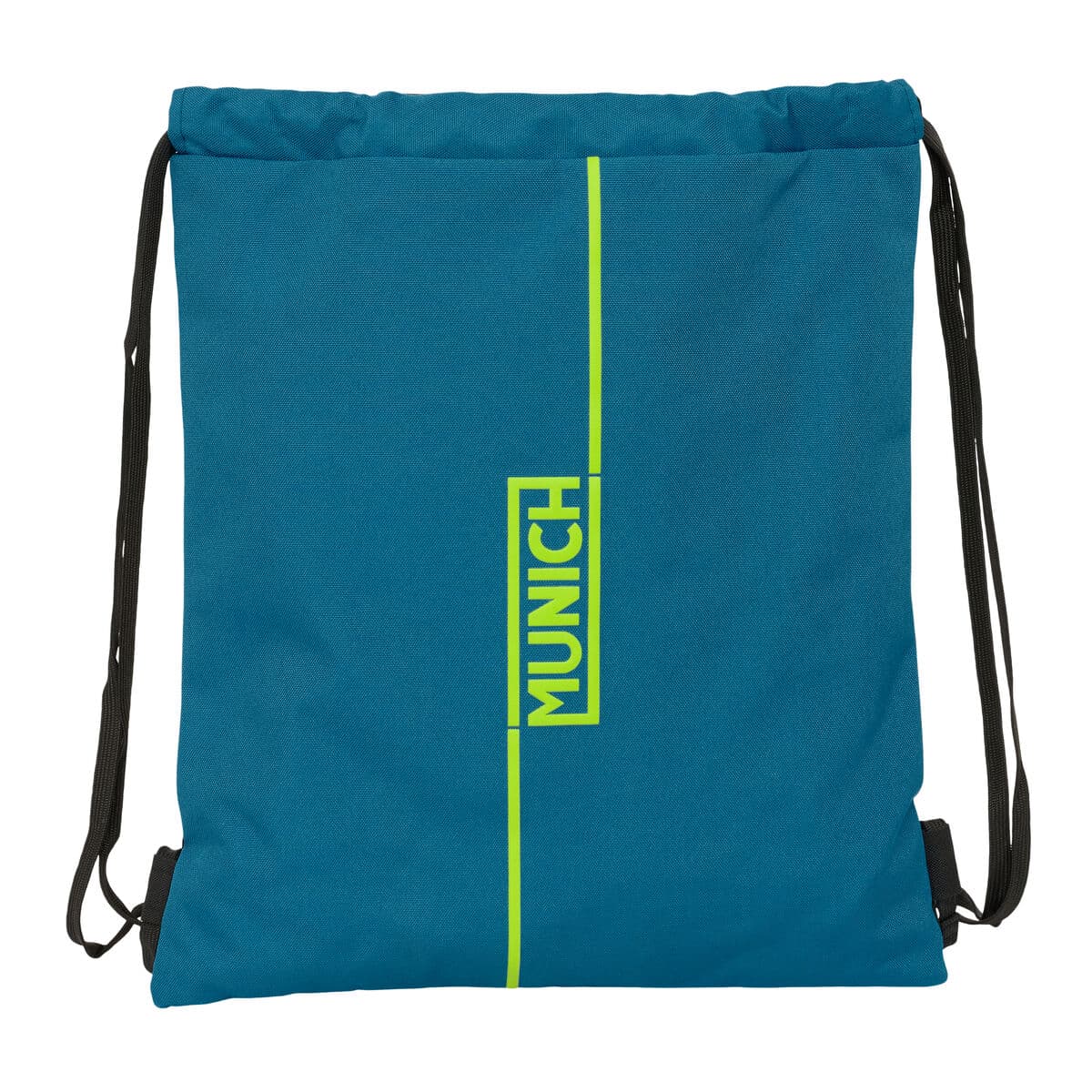 Bolsa Mochila con Cuerdas Munich Land Negro Verde 35 x 40 x 1 cm