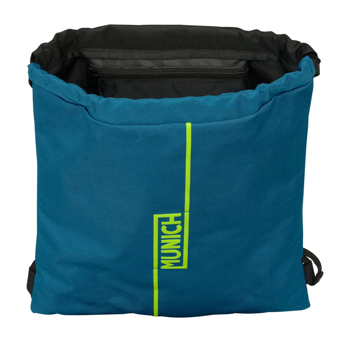 Bolsa Mochila con Cuerdas Munich Land Negro Verde 35 x 40 x 1 cm - Image 3