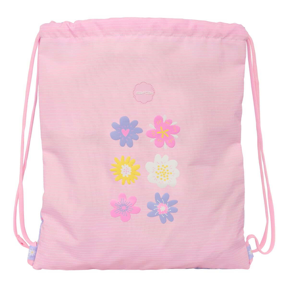 Bolsa Mochila con Cuerdas Safta Bouquet Rosa Lila 35 x 40 x 1 cm