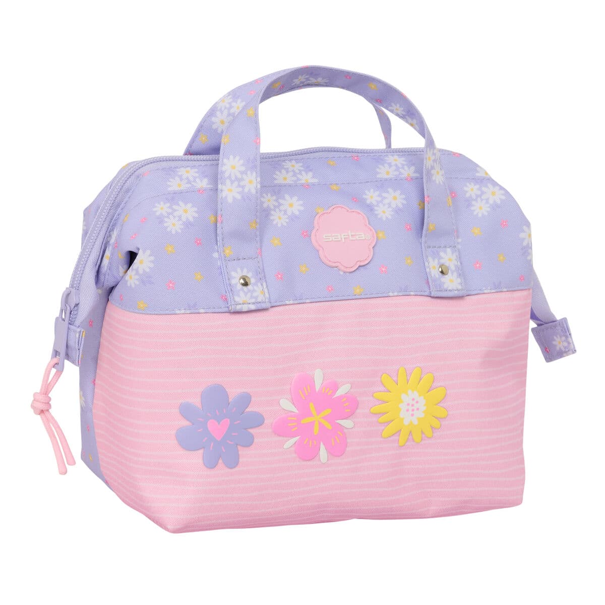 Neceser de Viaje Safta Bouquet Rosa Lila 26.5 x 17.5 x 12.5 cm