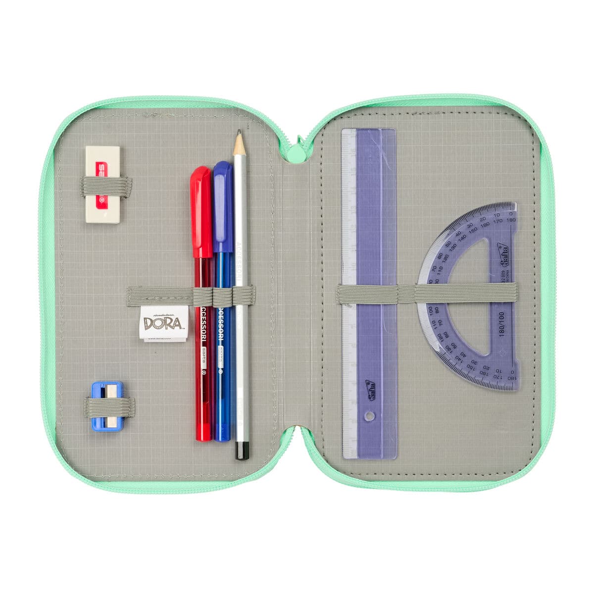 Driedubbele Pennenzak Dora Groen 37 Onderdelen - Image 6