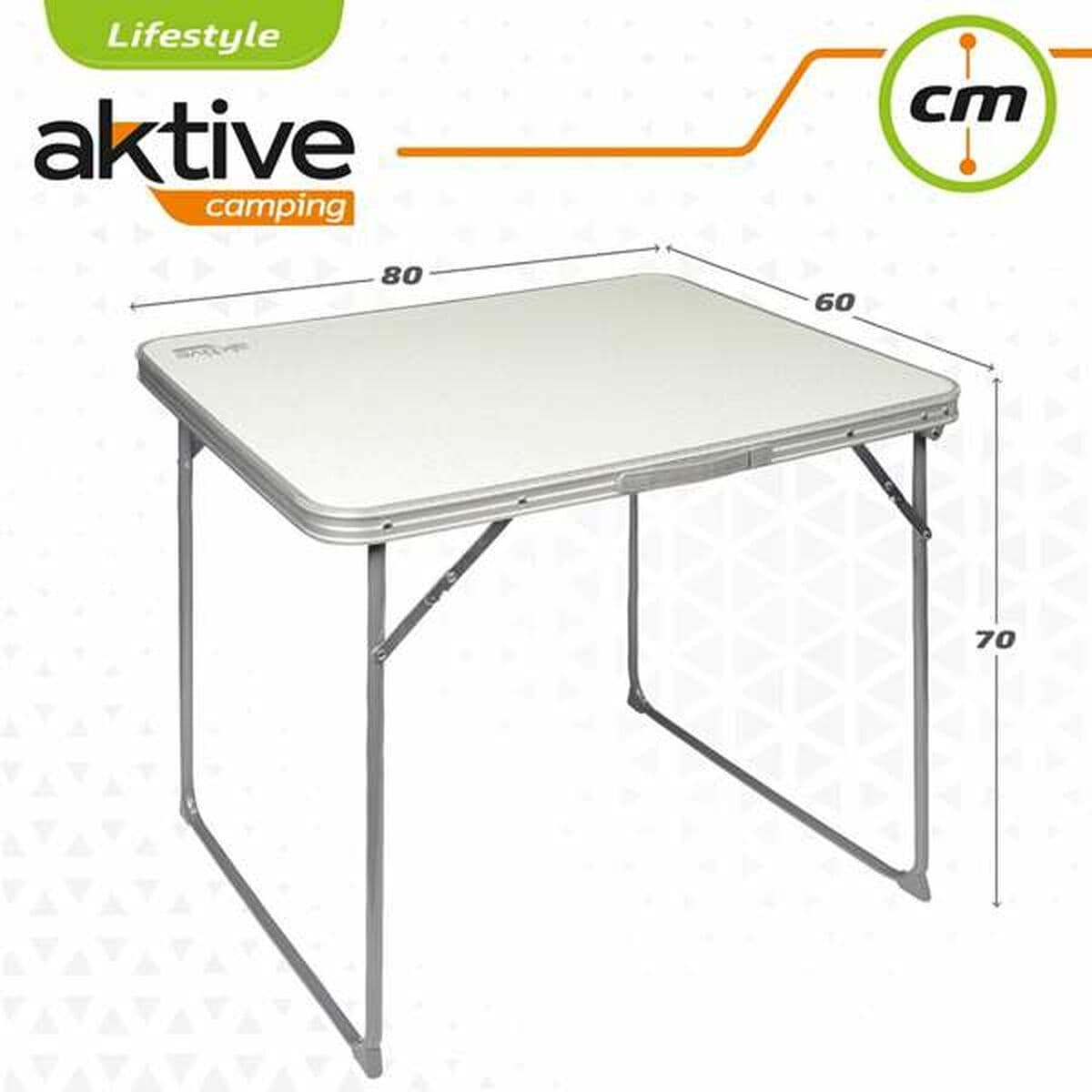Mesa Plegable Aktive Blanco Acero Madera MDF 80 x 60 x 70 cm - Image 6
