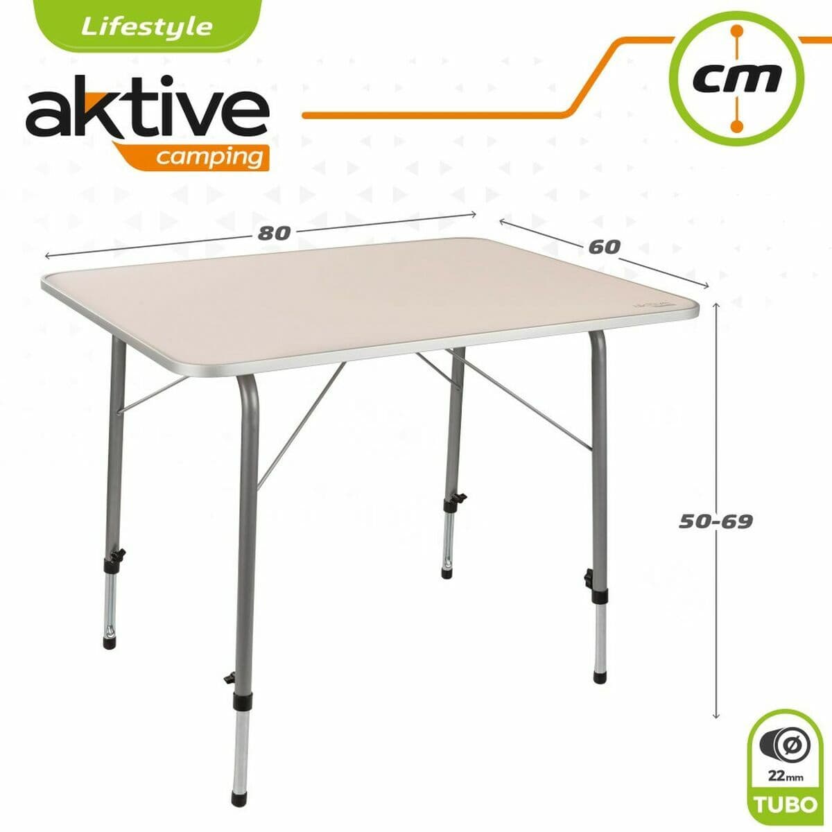 Tisch Aktive 80 x 60 cm Weiß Biegsam Camping - Image 6