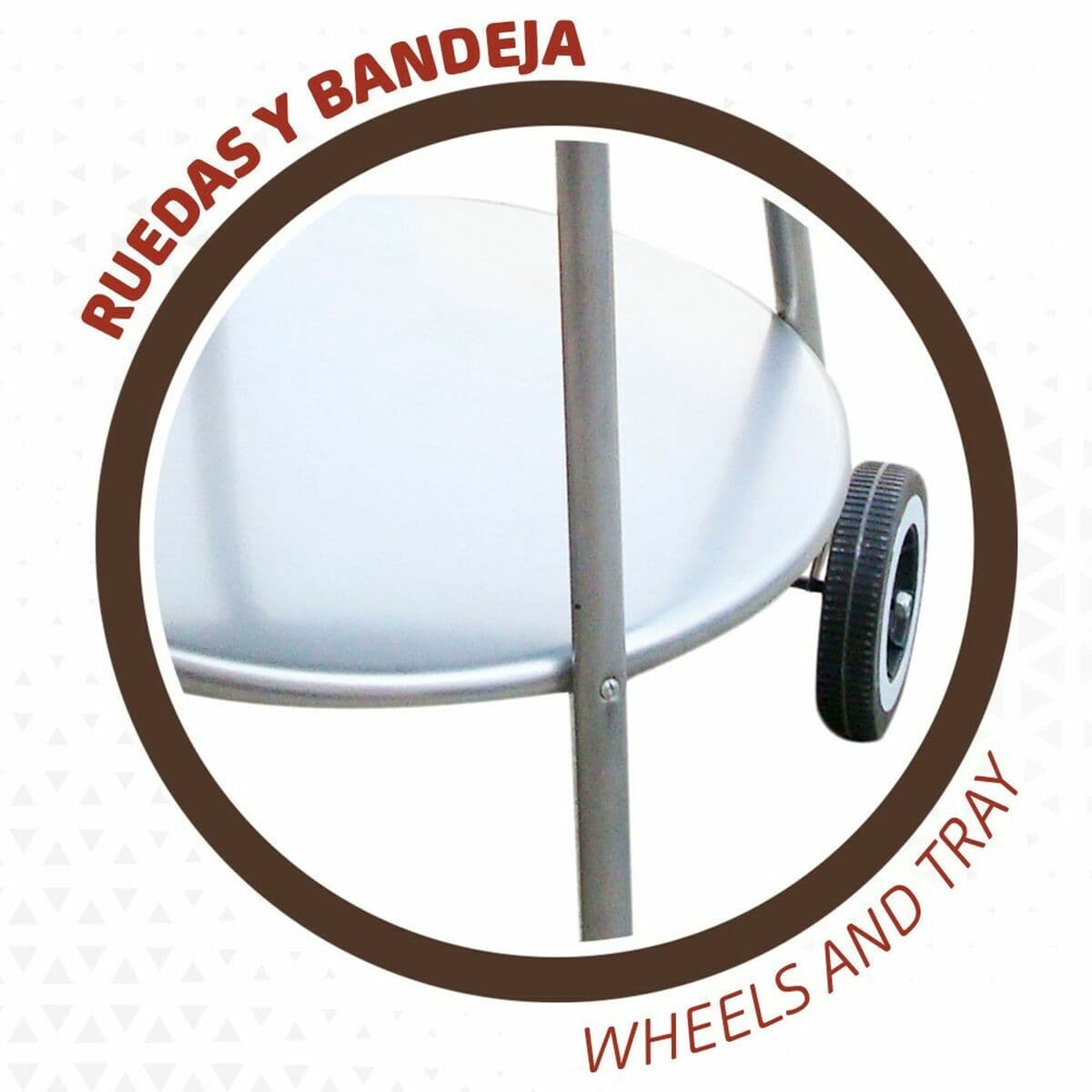 Barbacoa de Carbón con Ruedas Aktive 51 x 51 x 82 cm Negro - Image 4