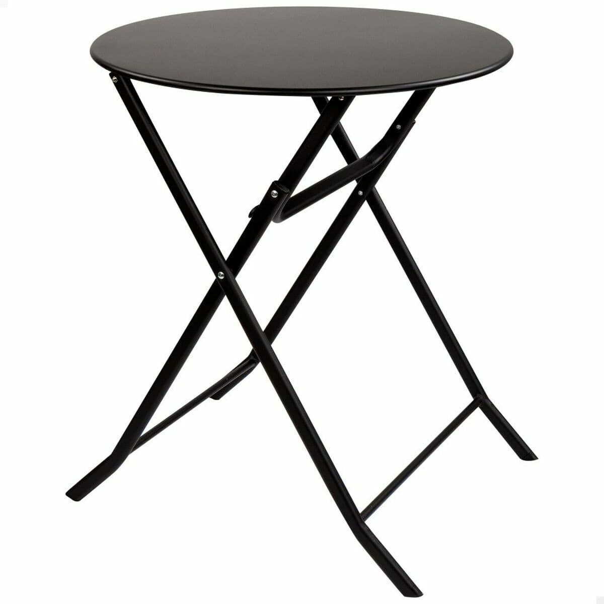Mesa Plegable Aktive Redonda Negro Acero 60 x 70 cm