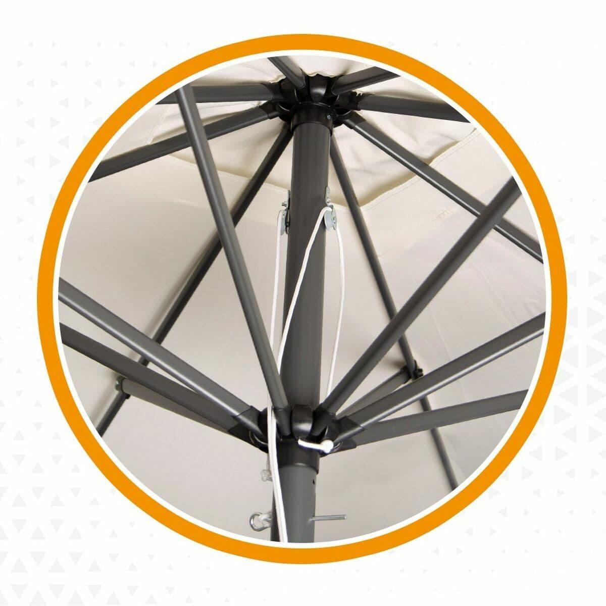 Skėtis nuo saulės Aktive Kreminė Aliuminis Plienas 270 x 270 cm - Image 2