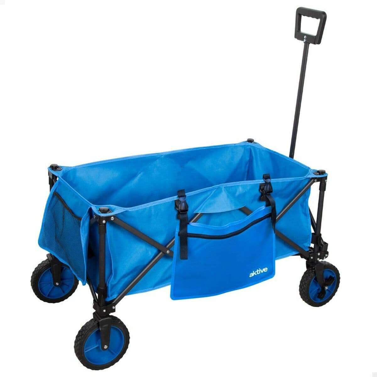 Carro Multiusos Aktive Azul Negro 88 x 47 x 53 cm Plegable Playa