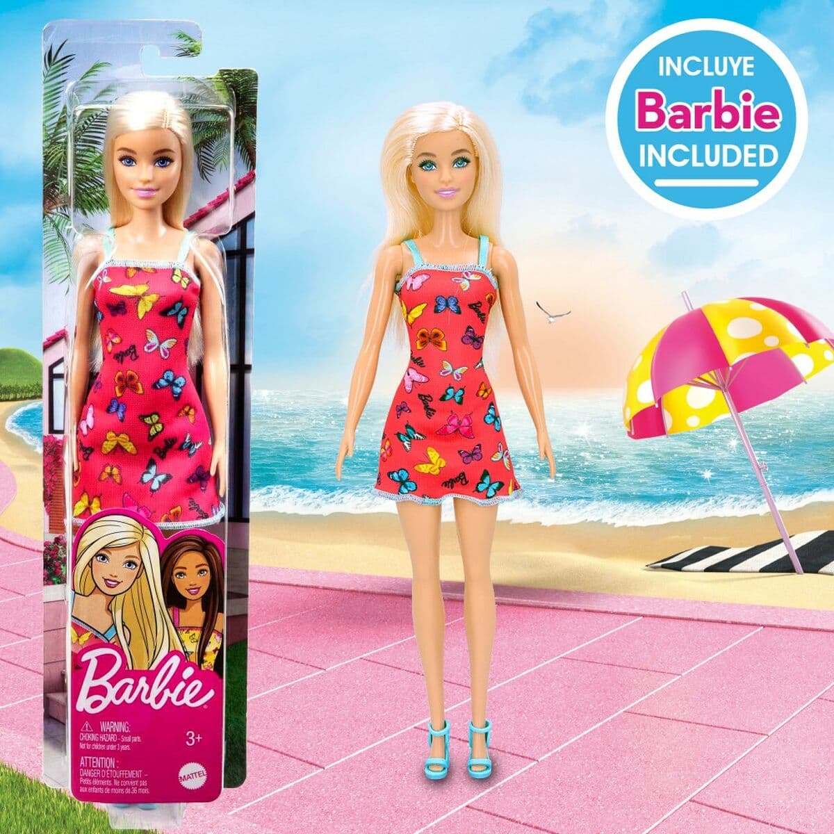 Strandleksaker set Barbie 8 Delar Ø 18 cm - Image 3