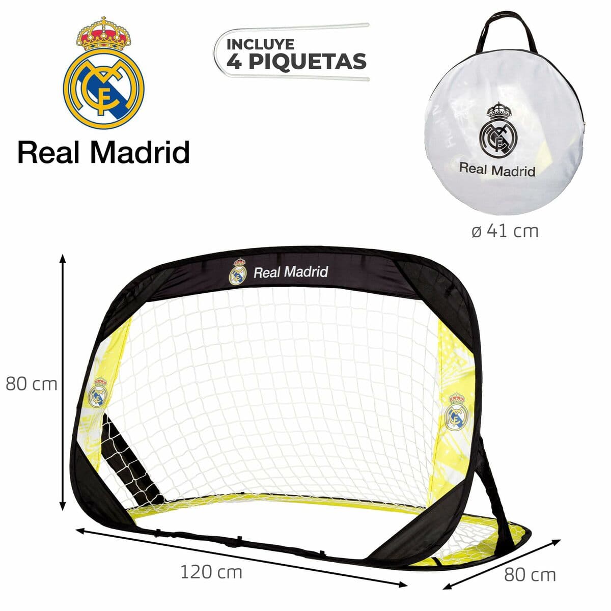 Set de 2 porterías de fútbol Real Madrid C.F. 120 x 80 x 80 cm - Image 4