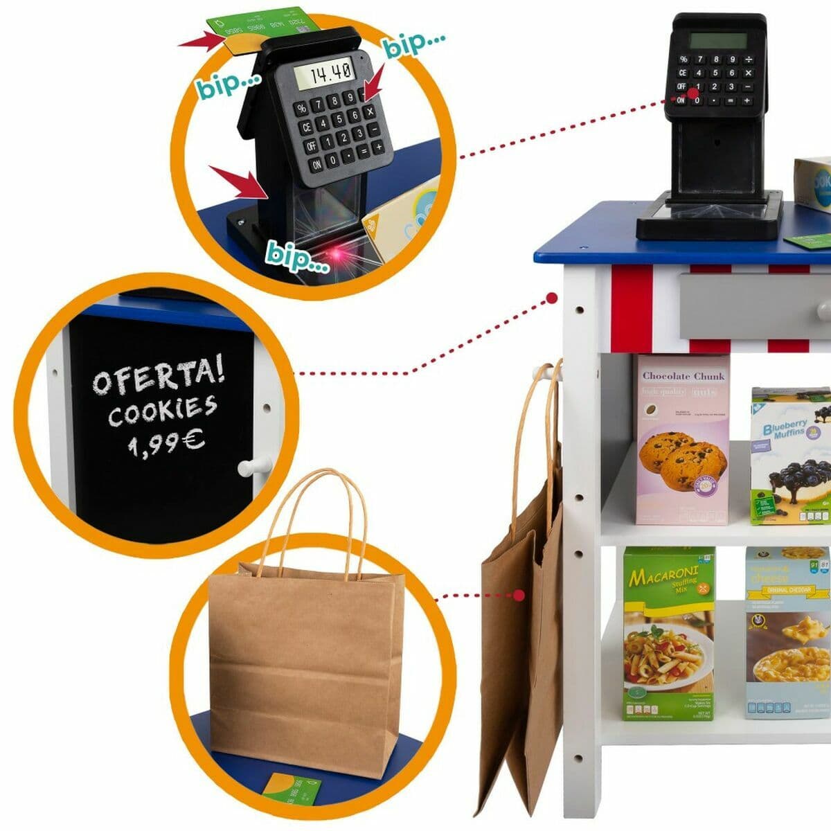 Žaislų prekybos centras Woomax 48 x 70 x 30 cm 28 Dalys - Image 3