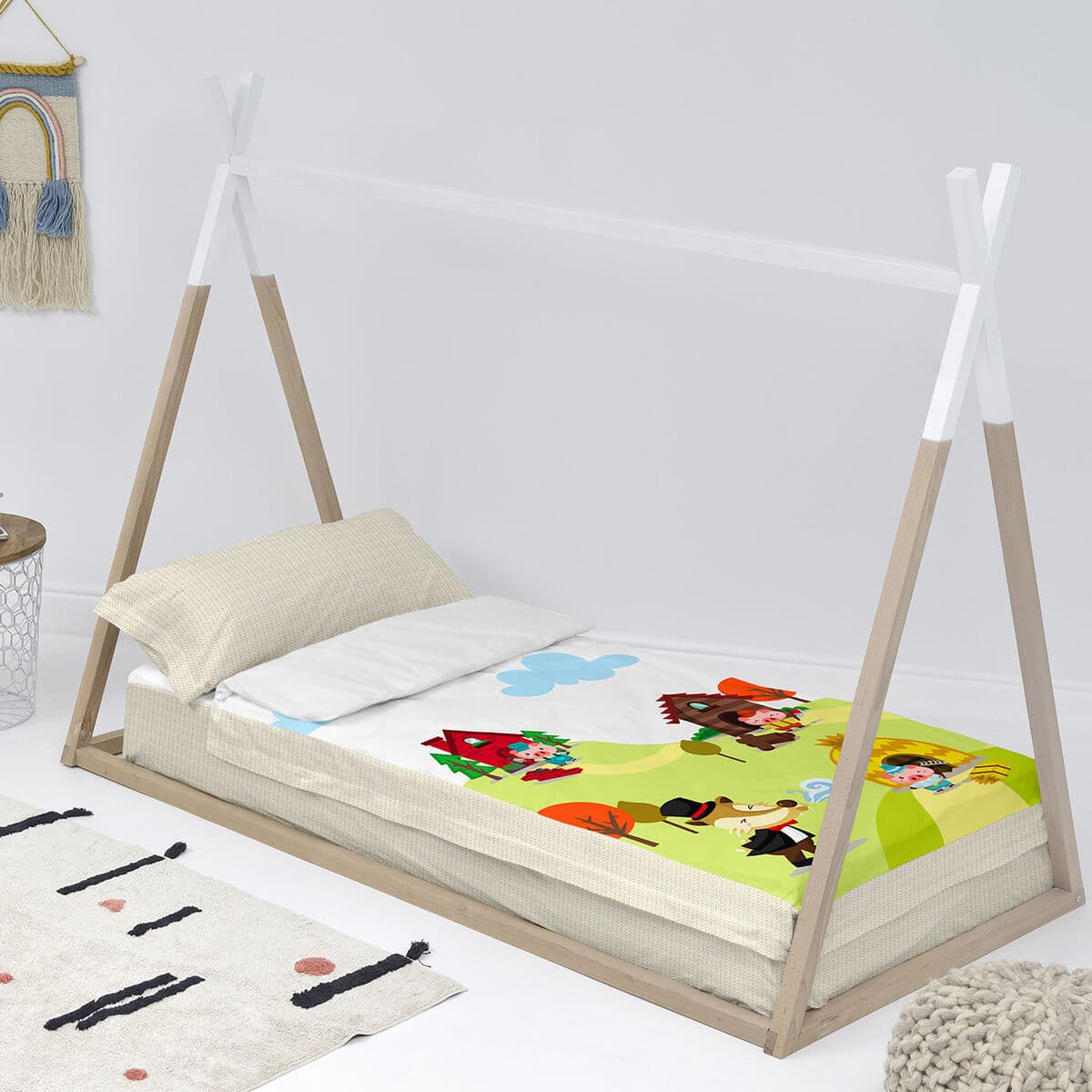 Pikowana pościel na zamek błyskawiczny HappyFriday Mr Fox Piggys Wielokolorowy 42 x 20 x 50 cm - Image 2