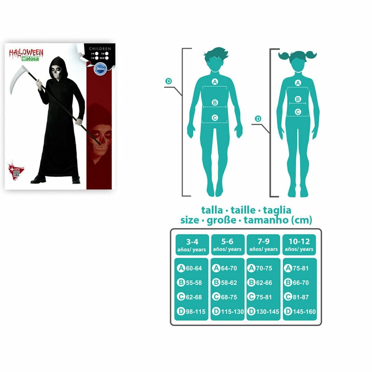 Verkleidung für Erwachsene Schwarz Für Kinder Halloween - Image 11