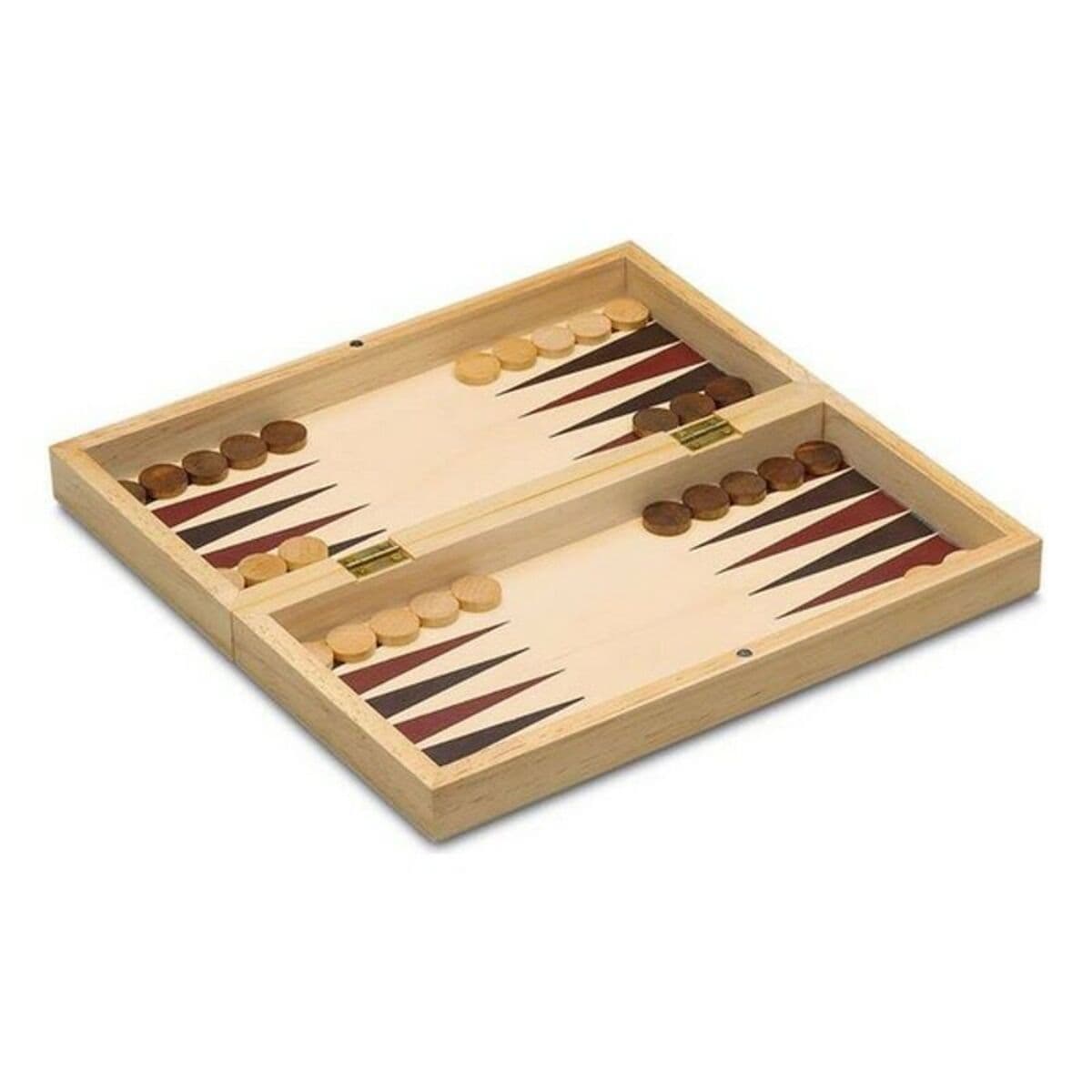 Set 3 Juegos de Mesa Cayro 648 Madera 29 x 29 cm 3 en 1 Ajedrez Backgamon Damas - Image 2