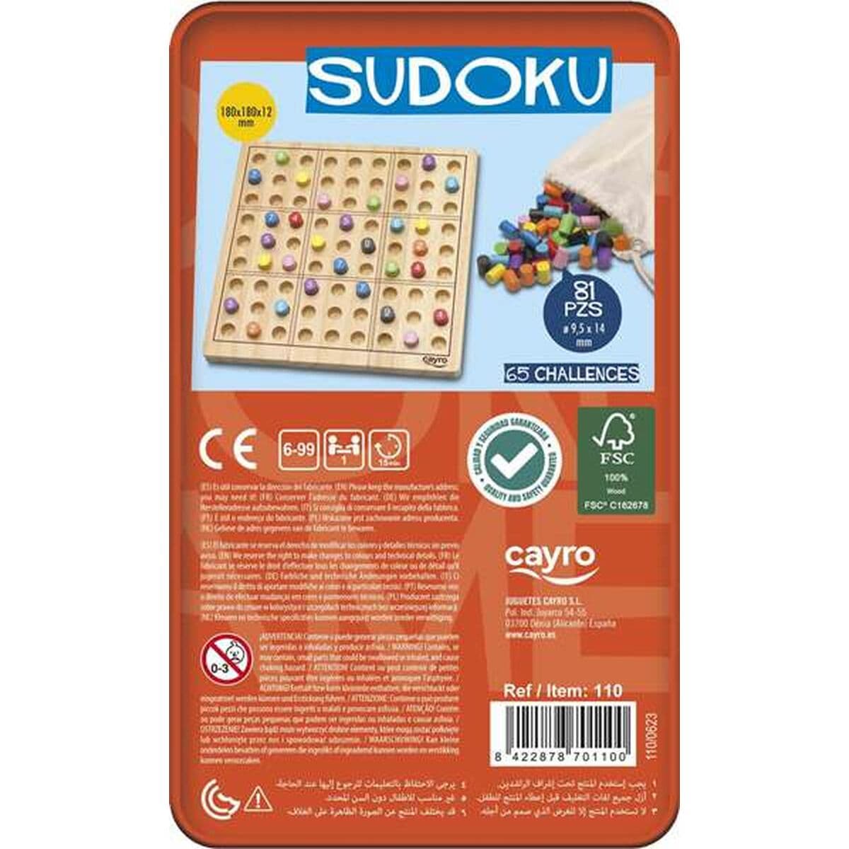 Sudoku Cayro 18 x 18 x 1,2 cm 81 Delar - Image 4
