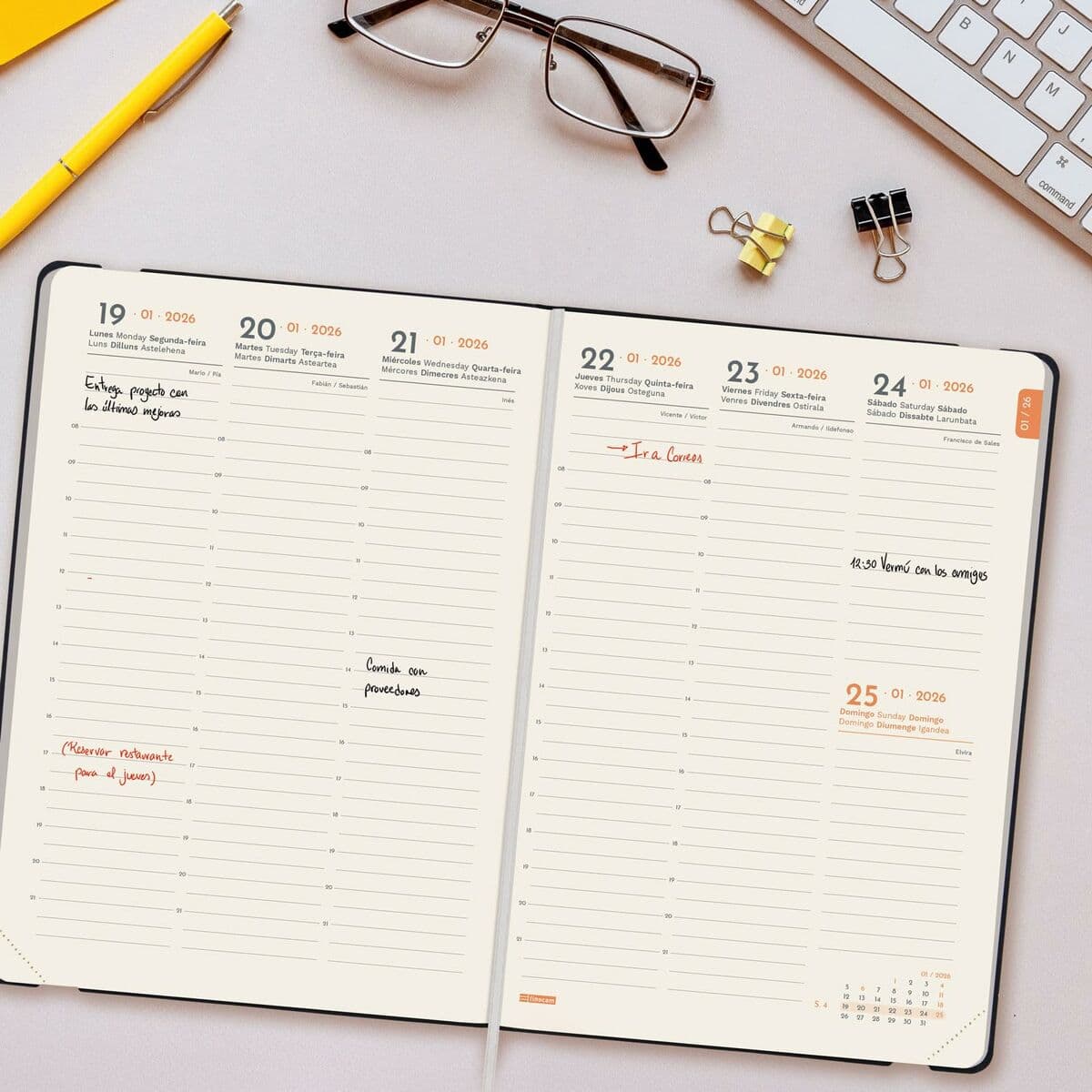 Dagbok Finocam FLEXI Svart A5 14,8 x 21 cm 2026 - Image 3