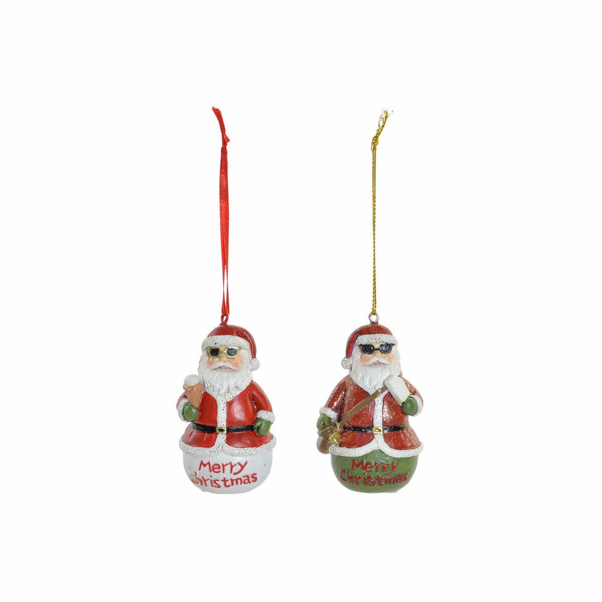 Decoración Colgante DKD Home Decor Navidad Resina (2 pcs) (4.5 x 3 x 7 cm)