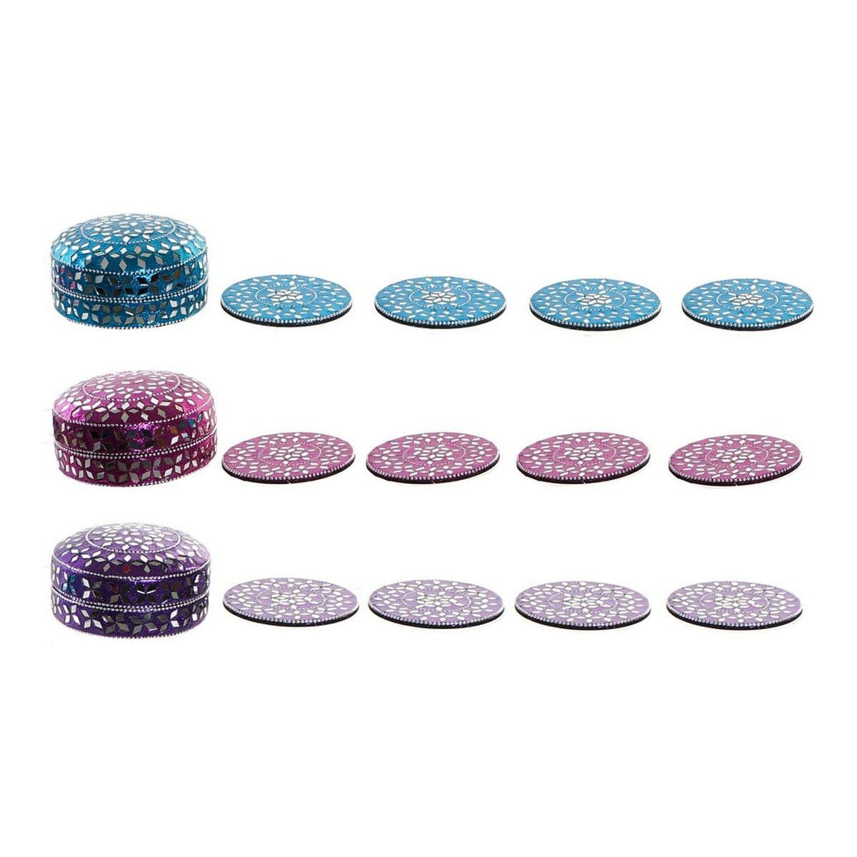 Padėklai DKD Home Decor Aliuminis Medžio MDF (3 pcs) - Image 3