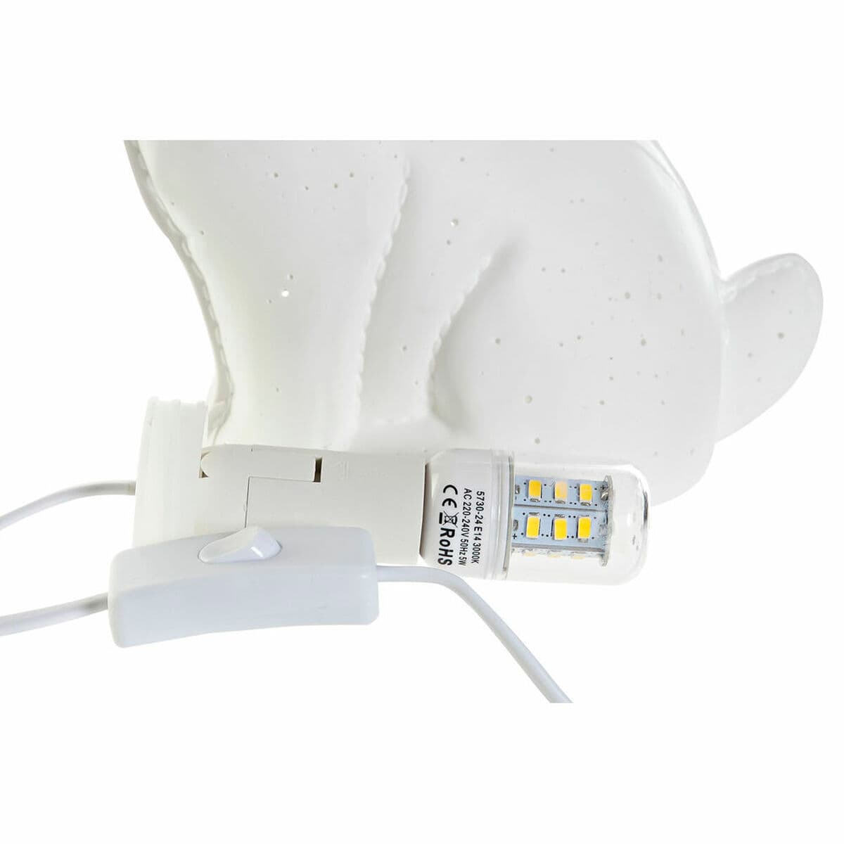 Lampe de bureau DKD Home Decor 25 x 10 x 19 cm Porcelaine Blanc 220 V 25 W - Image 4
