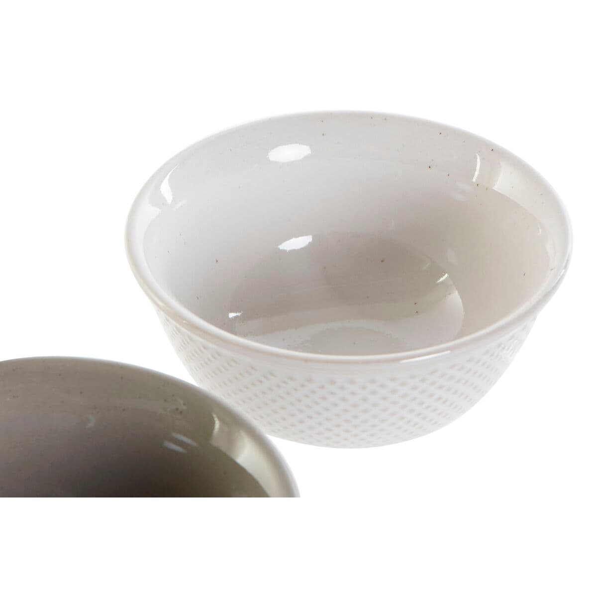 Kulho DKD Home Decor Valkoinen Harmaa Posliini Vintage 12,5 x 12,5 x 6,5 cm 2 Kappaletta - Image 2