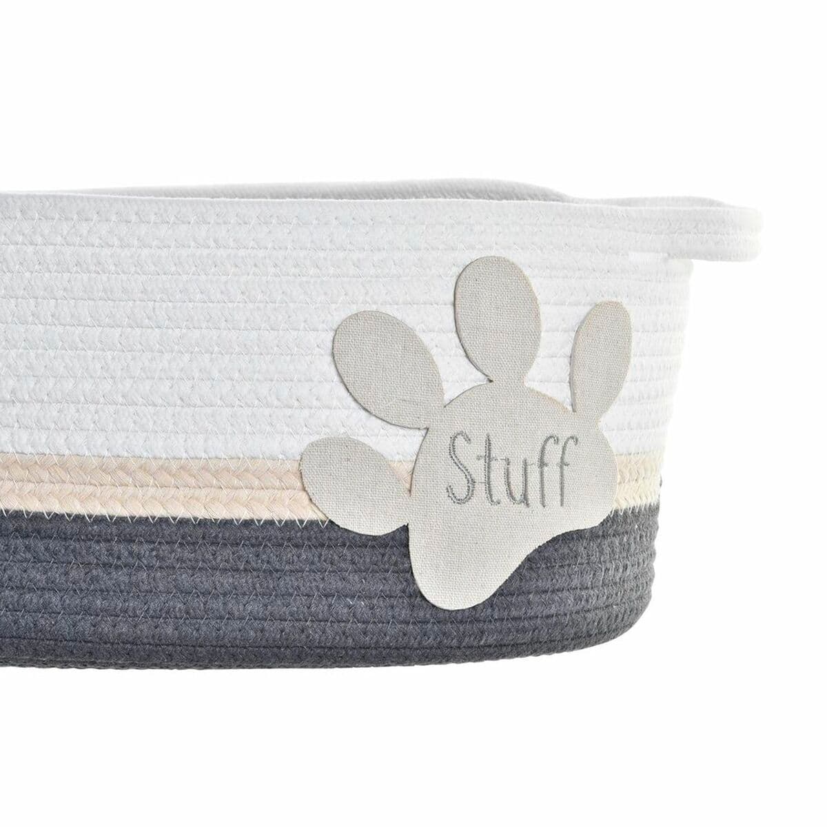 Set košara DKD Home Decor Bijela Siva Krema 60 x 31 x 25 cm 3 Dijelovi - Image 3