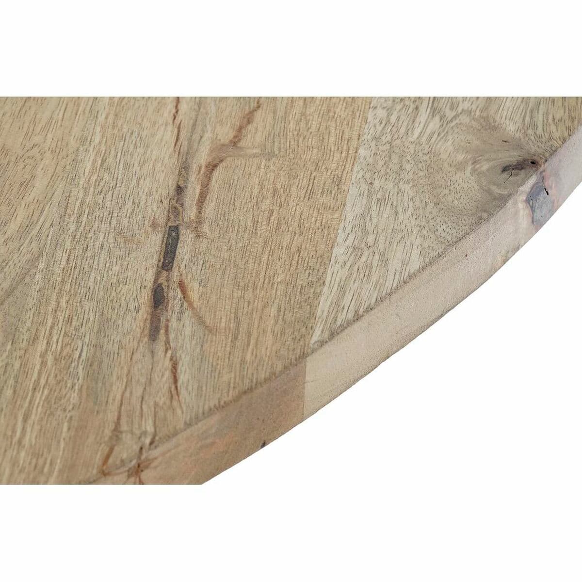 Tavolo da Pranzo DKD Home Decor 127 x 127 x 75 cm Naturale Nero Metallo Alluminio Legno di mango - Image 2