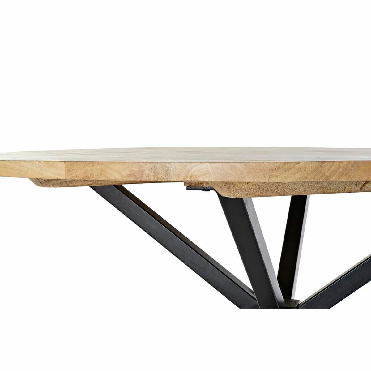 Tavolo da Pranzo DKD Home Decor 127 x 127 x 75 cm Naturale Nero Metallo Alluminio Legno di mango - Image 3