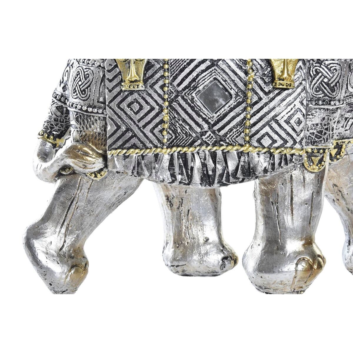 Decorative Figure DKD Home Decor Elephant Silver Golden Resin (22,5 x 10,7 x 21,5 cm) (2 Units) - Image 2