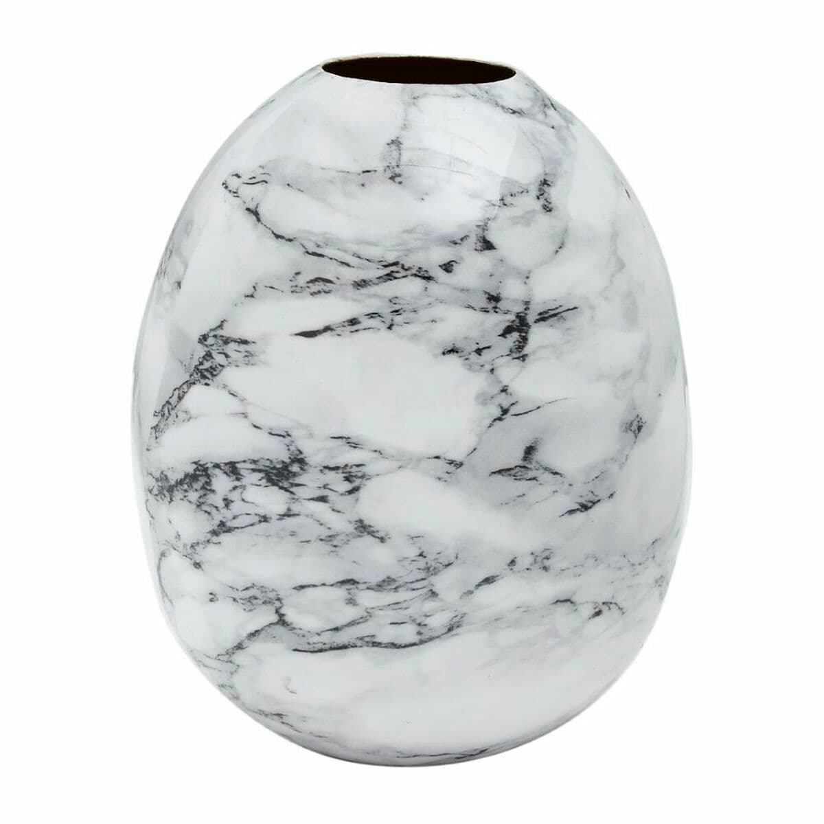 Vaso DKD Home Decor Metallo Marrone Bianco Marmo Moderno (13 x 13 x 16 cm) (2 Unità) - Image 2