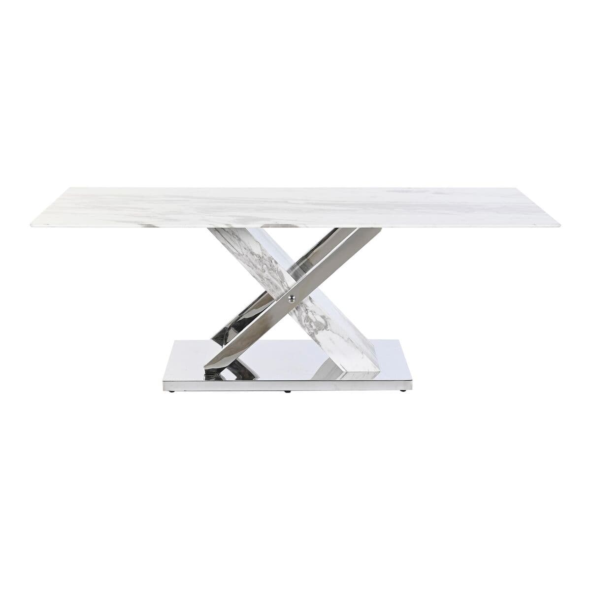 Centre Table DKD Home Decor White Silver Crystal Steel 120 x 60 x 42 cm - Image 5