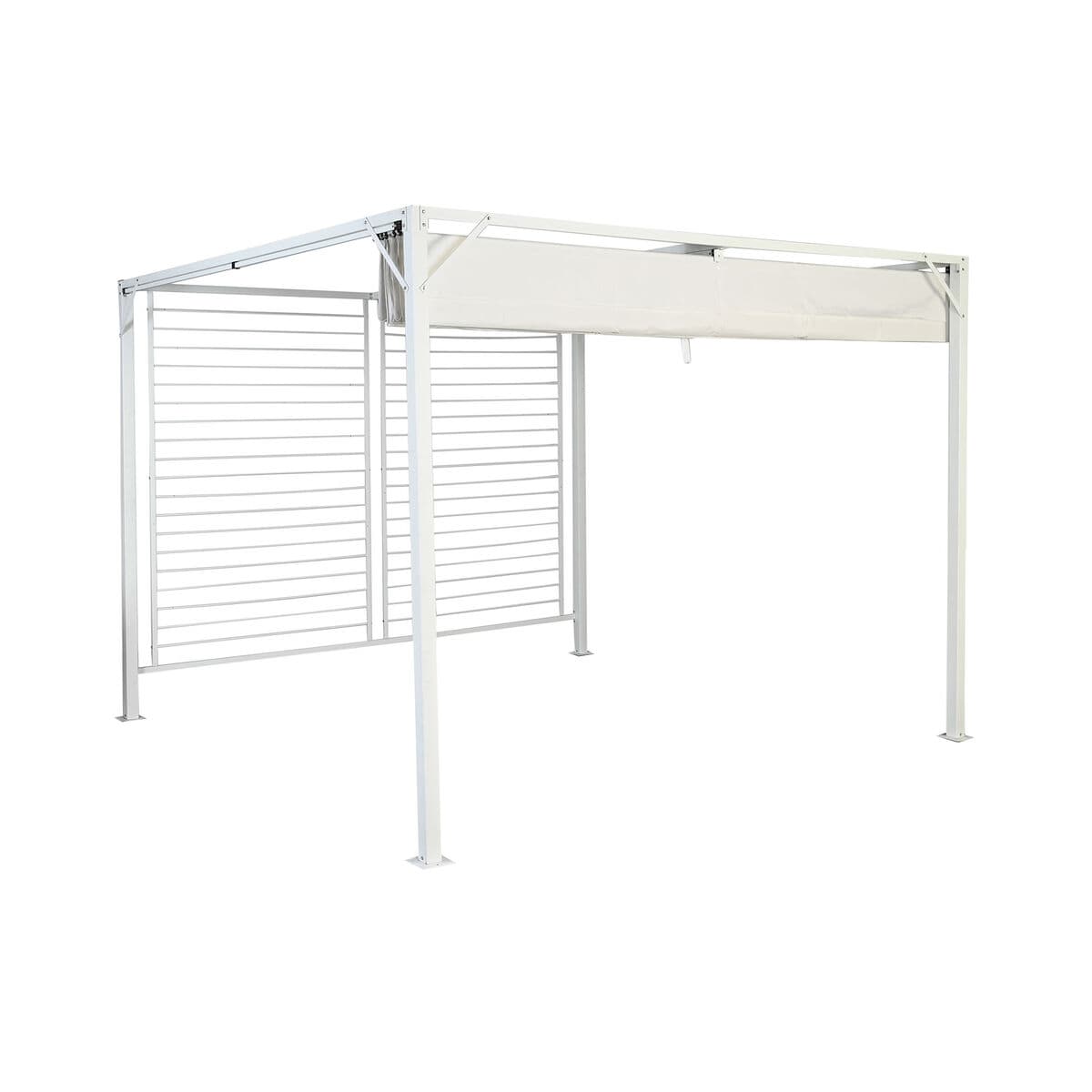 Pérgola DKD Home Decor Blanco 296 x 296 x 225 cm Acero - Image 2
