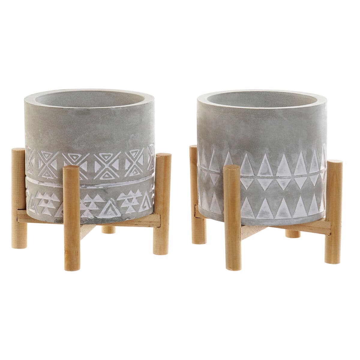 Vela DKD Home Decor Gris Madera Marrón Cemento Aluminio Cera (10 x 10 x 12 cm) (2 Unidades)