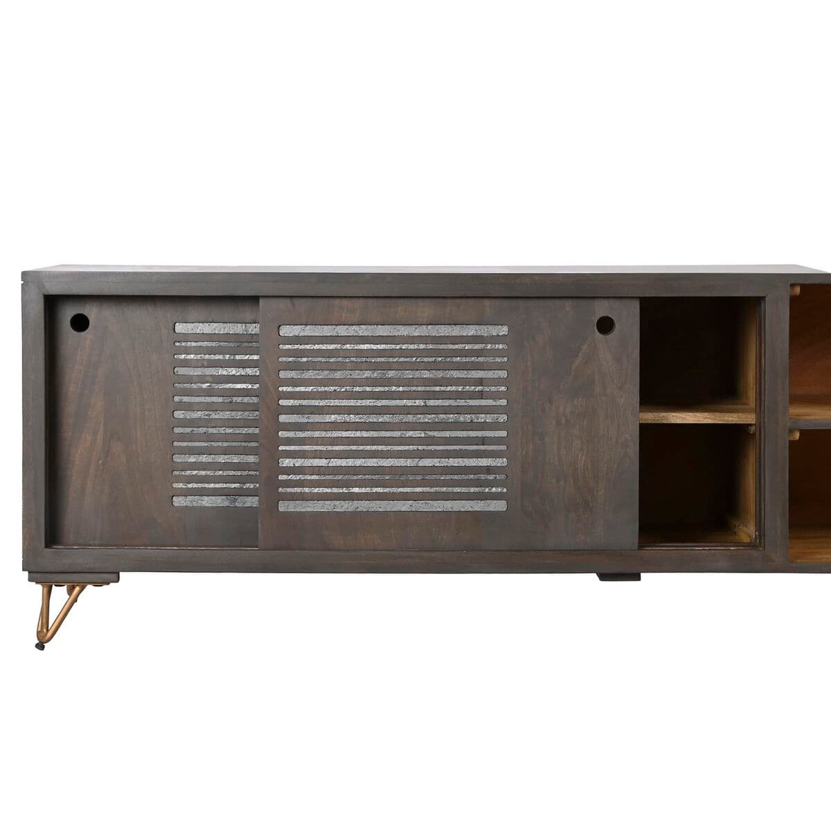 Meubles de télévision DKD Home Decor Métal Marron Bois de manguier 160 x 40 x 50 cm - Image 3