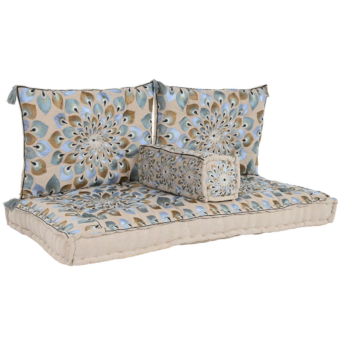 Sillón de jardín DKD Home Decor Azul Beige 155 x 76 x 65 cm 150 x 76 x 20 cm - Image 4